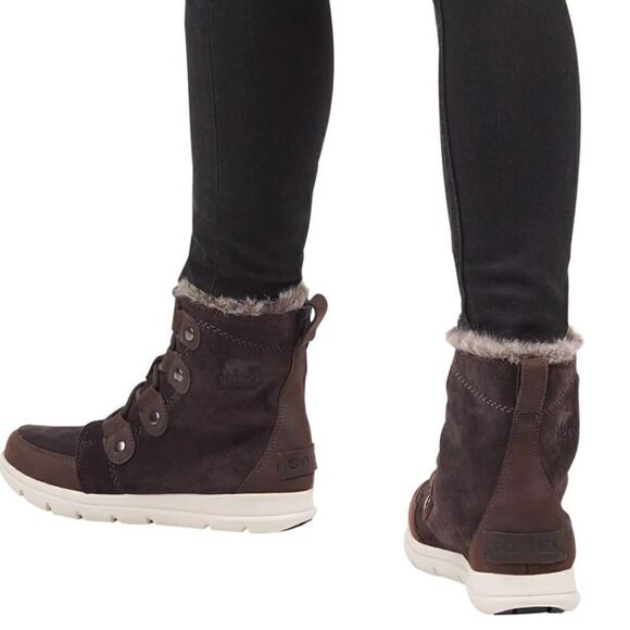 Sorel joan leather waterproof boot with faux fur collar EVA footbed size 6,5 - Picture 1 of 14